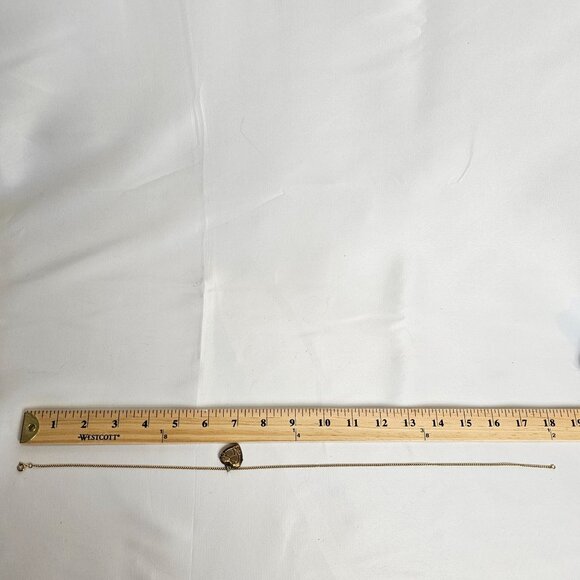 VTG Gold/BrassTone Floral Heart Locket Necklace Chain Link Romantic Gift Jewelry - Picture 9 of 16